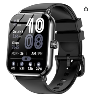Smart Watch for Men Women, 1.83" HD Touchsreen, Bluetooth Calling, 5 ATM Water-Resistance, 130+ Sports Modes, Health, Fitness & Sleep Tracker, Timer, Fitness Watch for Android/iOS (Black) Visit the Jacoosa Store